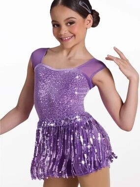 Weissman Purple Sequin Dance Costume